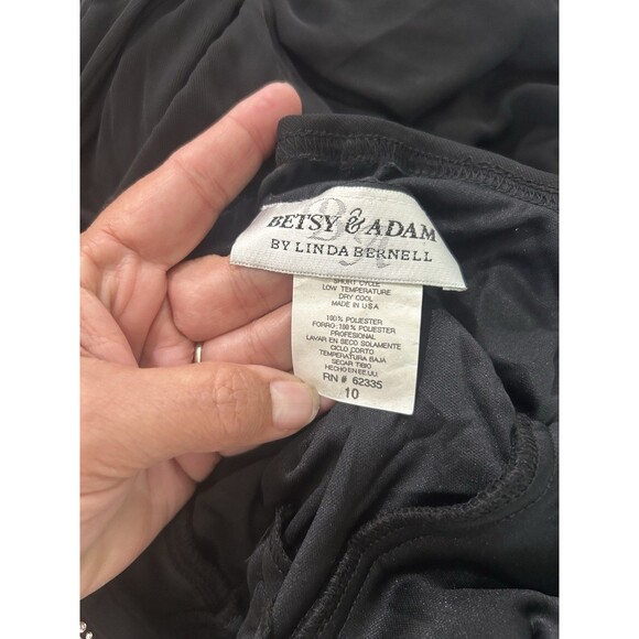 New Vintage Betsy & David Glitter Halter Mesh Formal Gown Black Sheath Long Y2K - Picture 9 of 10